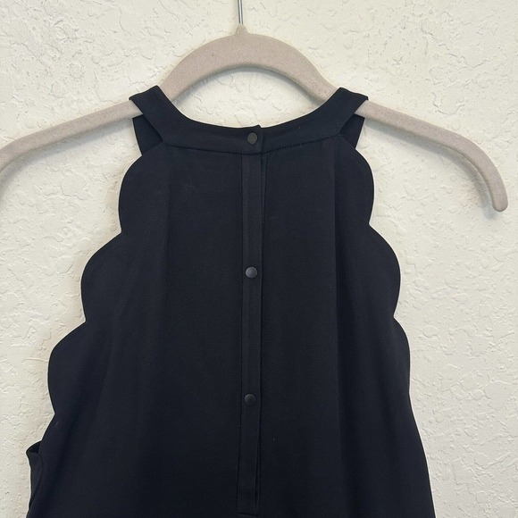 A.L.C. ALC Womens Size 8 Alexis Dress Lined Black Scallop Hem Halter Neck - Picture 5 of 6